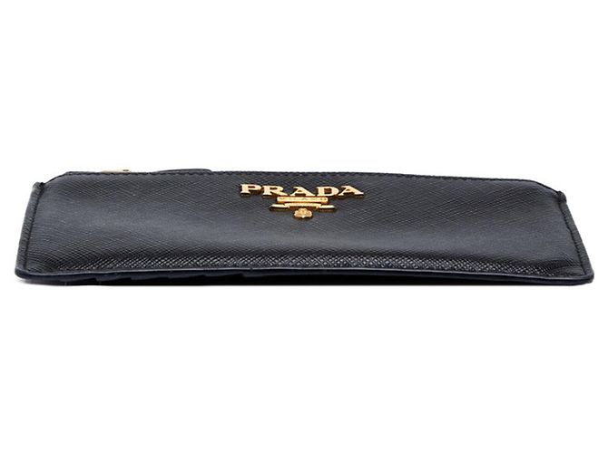 Prada Saffiano Fragment Case Geldbörse/Münzbeutel Schwarz - Ansicht 3