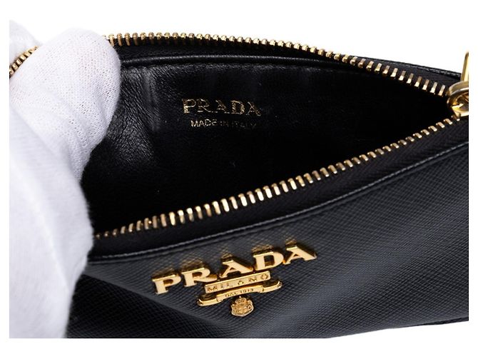 Prada Saffiano Fragment Case Geldbörse/Münzbeutel Schwarz - Ansicht 5