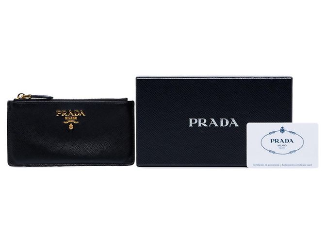 Prada Saffiano Fragment Case Geldbörse/Münzbeutel Schwarz - Ansicht 6