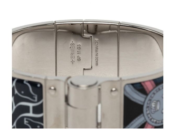 Hermès Bracelete Rígido Charnière Hermes Prata Multicor - vista 4