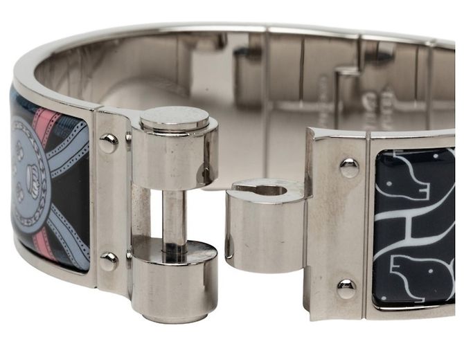 Hermès Bracelete Rígido Charnière Hermes Prata Multicor - vista 5