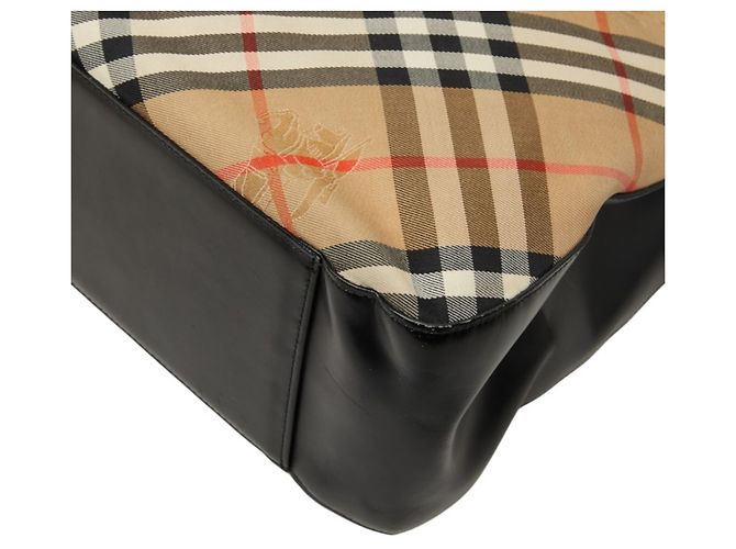 Bolso Tote Burberry Nova Check Shadow Horse Negro Beige - vista 4