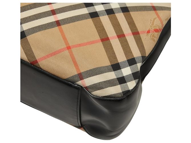 Bolso Tote Burberry Nova Check Shadow Horse Negro Beige - vista 6