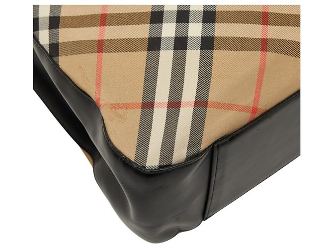 Bolso Tote Burberry Nova Check Shadow Horse Negro Beige - vista 7