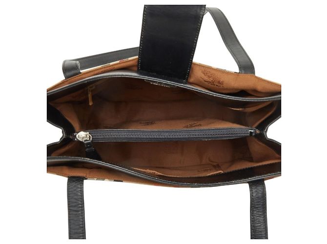 Bolso Tote Burberry Nova Check Shadow Horse Negro Beige - vista 8
