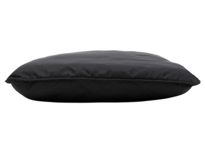 Prada Triangle Logo Plate Shoulder Bag Black - view 3
