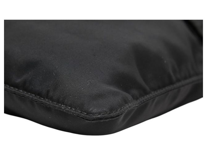 Prada Triangle Logo Plate Shoulder Bag Black - view 4