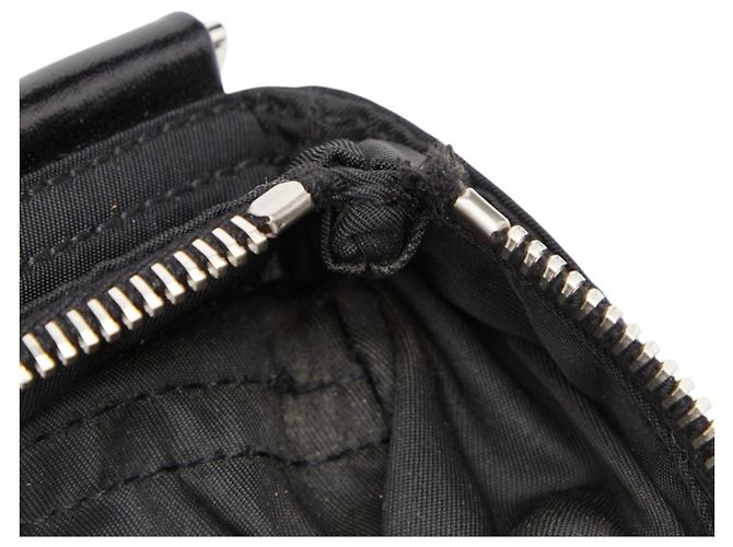 Prada Triangle Logo Plate Shoulder Bag Black - view 6