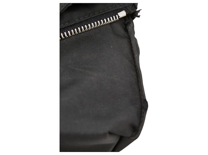 Prada Triangle Logo Plate Shoulder Bag Black - view 7