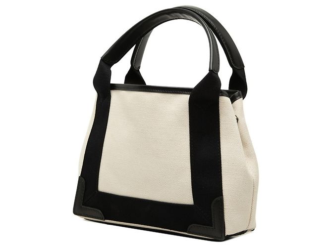 Borsa Balenciaga Cabas XS Navy Nero Bianco - vista 2