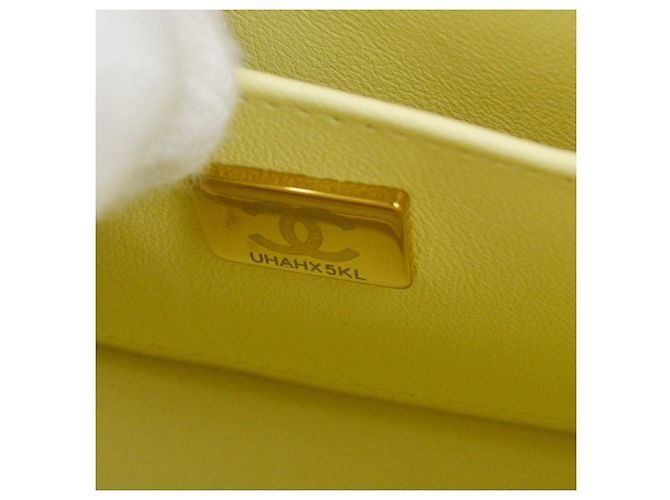 Chanel Crush Top Handle Flap Quilted Lambskin Mini Jaune - vue 4