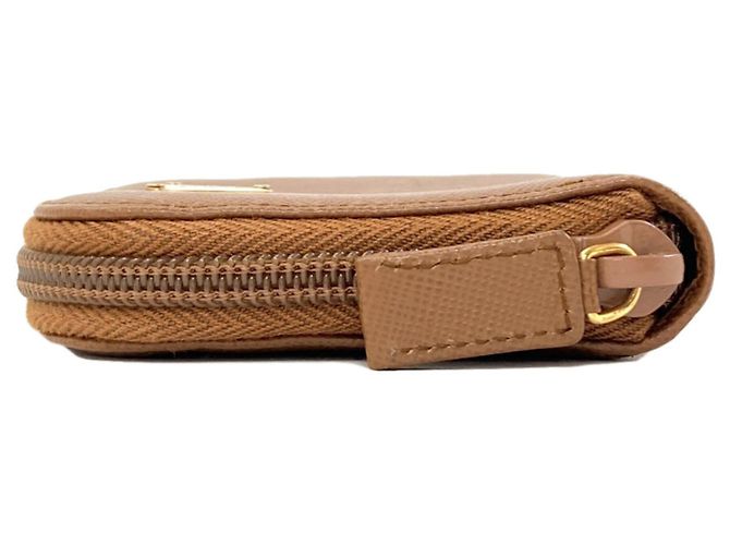 Portamonete Prada in pelle Saffiano Marrone - vista 3