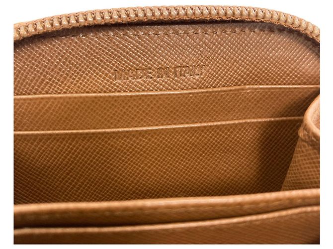 Portamonete Prada in pelle Saffiano Marrone - vista 6