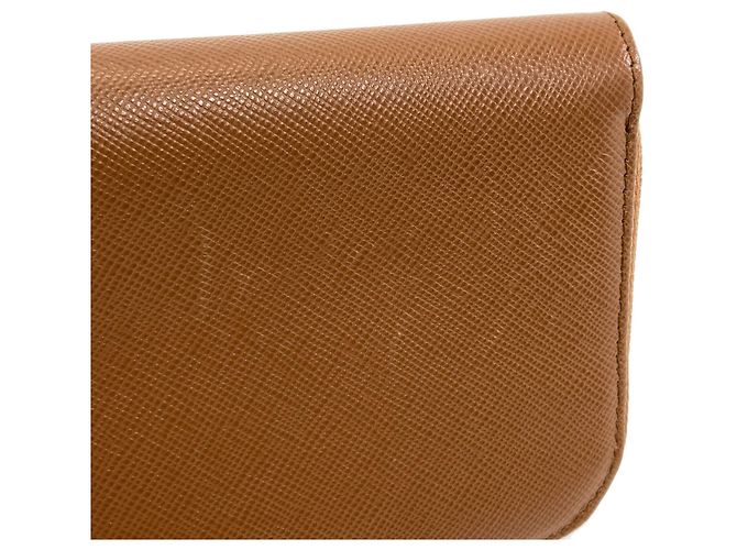 Portamonete Prada in pelle Saffiano Marrone - vista 8