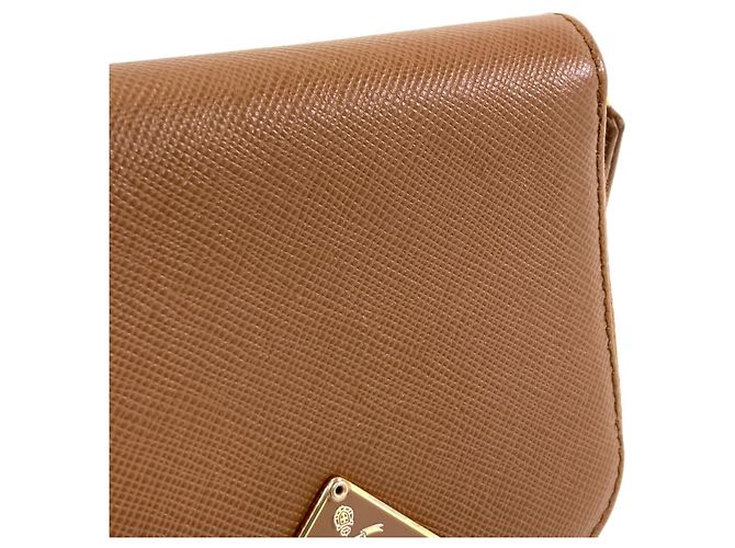Portamonete Prada in pelle Saffiano Marrone - vista 9