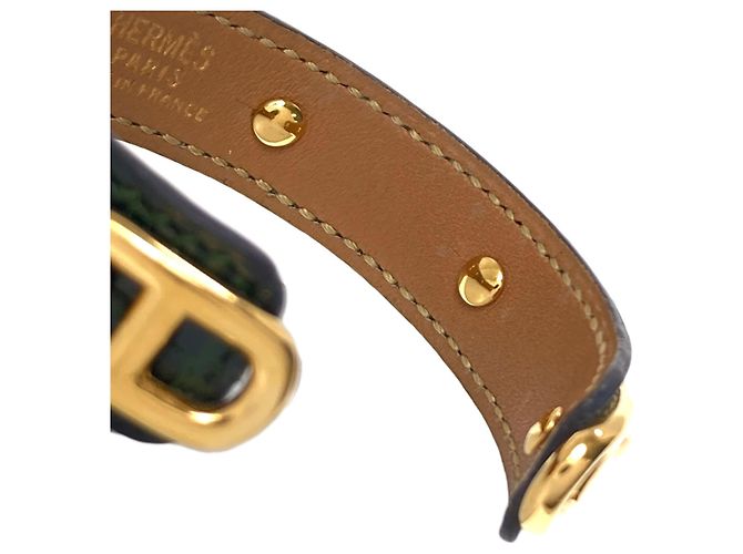 Hermès Pulsera Hermes Chaine d'Ancre Legato Dorado Verde - vista 4