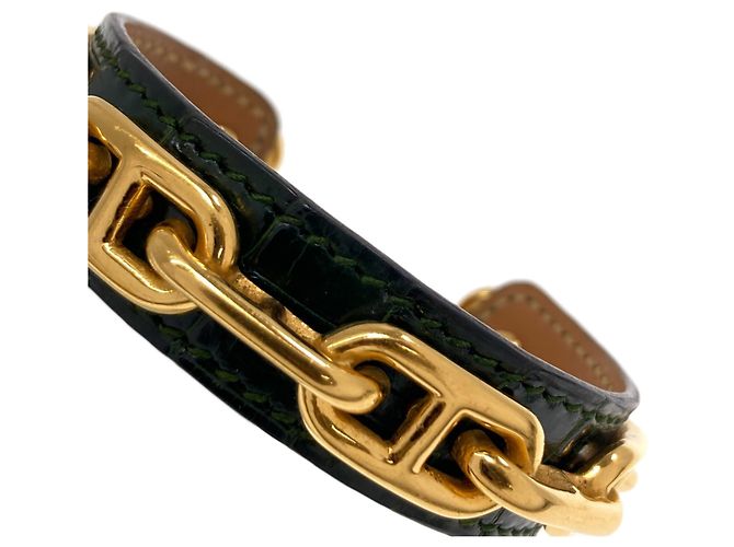 Hermès Pulsera Hermes Chaine d'Ancre Legato Dorado Verde - vista 5