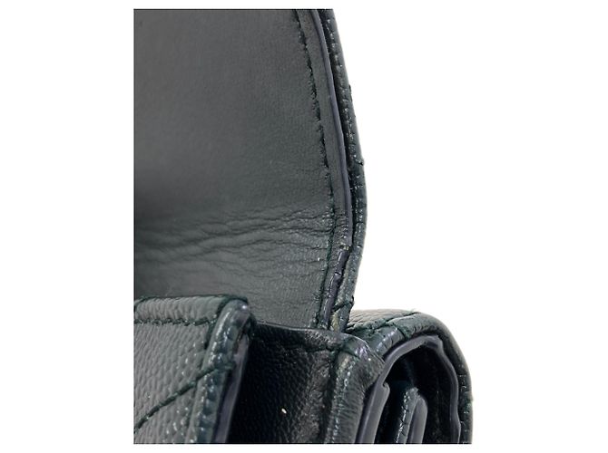 Autre Marque Cartera de piel Saint Laurent Cassandra tri-fold Verde - vista 10