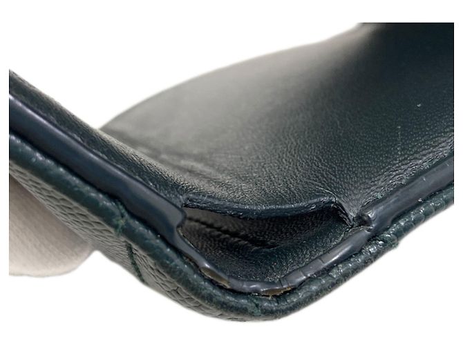 Autre Marque Cartera de piel Saint Laurent Cassandra tri-fold Verde - vista 11