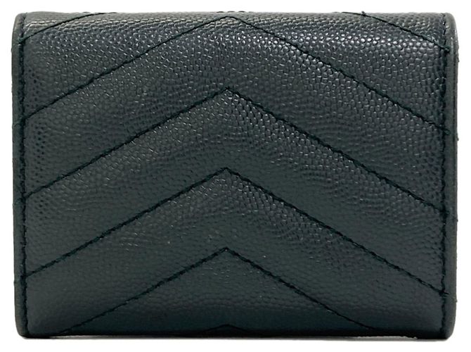 Autre Marque Cartera de piel Saint Laurent Cassandra tri-fold Verde - vista 2