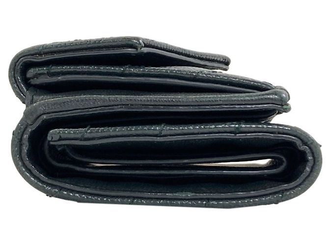 Autre Marque Cartera de piel Saint Laurent Cassandra tri-fold Verde - vista 3