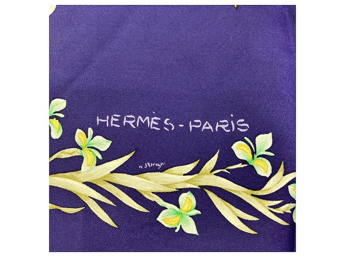 Hermès Pañuelo de seda Hermes Carre 90 Azul marino - vista 4