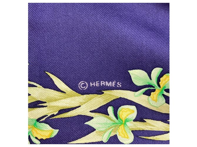 Hermès Pañuelo de seda Hermes Carre 90 Azul marino - vista 5