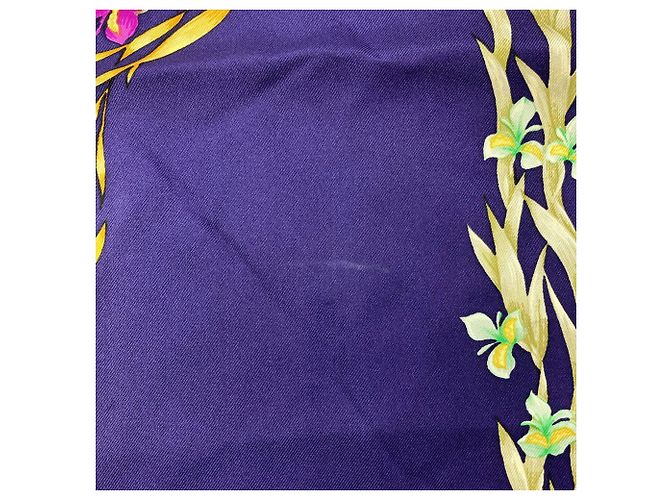 Hermès Pañuelo de seda Hermes Carre 90 Azul marino - vista 7