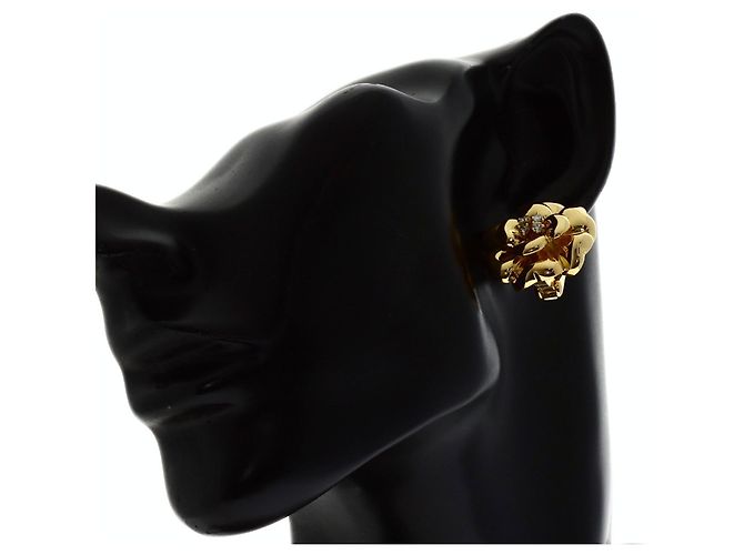 Orecchini Chanel Camellia Diamond in oro giallo 18K - vista 6