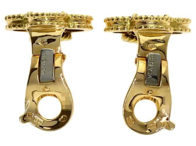 Van Cleef & Arpels Vintage Alhambra Onyx Ohrringe - Ansicht 4