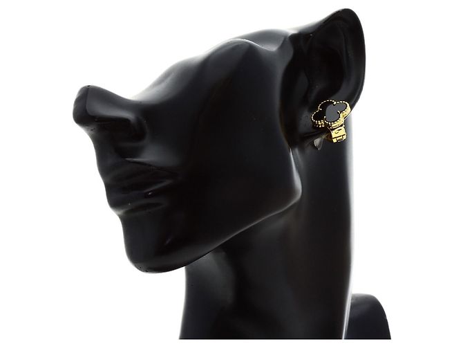 Van Cleef & Arpels Vintage Alhambra Onyx Ohrringe - Ansicht 5