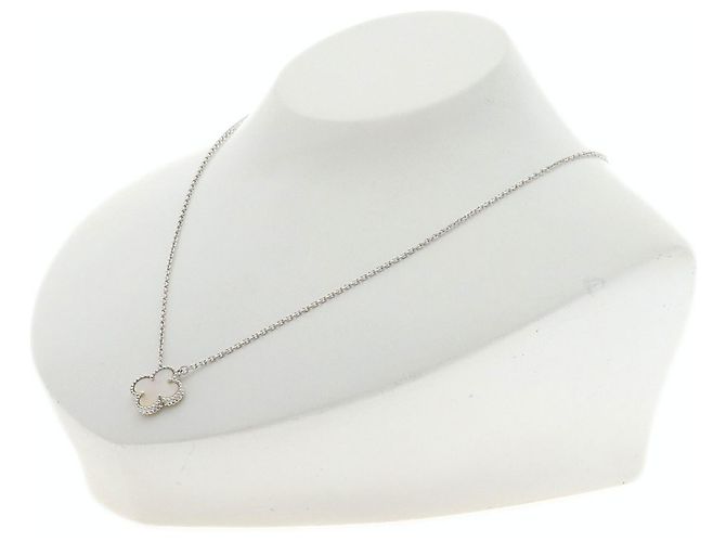 Collana Vintage Alhambra in Madreperla Bianca Van Cleef & Arpels - vista 5