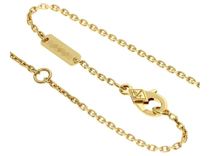 Collana Van Cleef & Arpels Vintage Alhambra in madreperla gialla e diamanti - vista 3