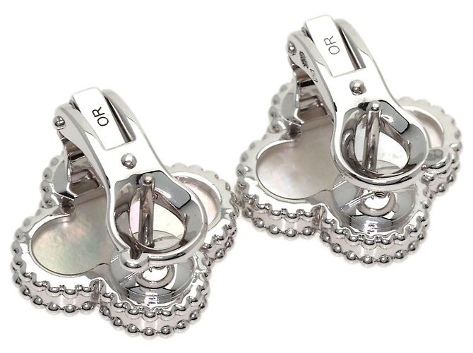Van Cleef & Arpels Vintage Alhambra Ohrringe aus Perlmutt - Ansicht 2