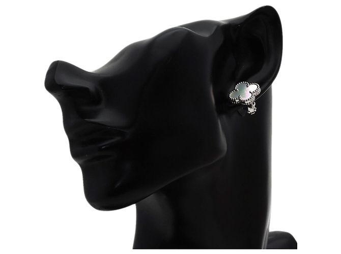 Van Cleef & Arpels Vintage Alhambra Ohrringe aus Perlmutt - Ansicht 6