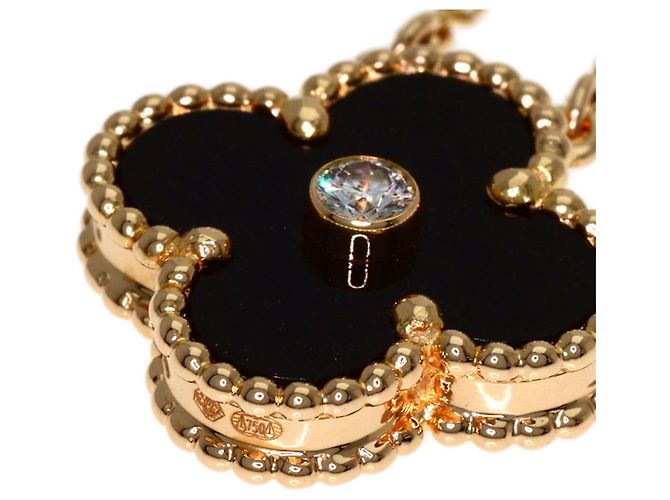 Collier Van Cleef & Arpels Vintage Alhambra Onyx et Diamants - vue 4