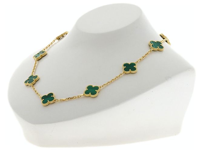 Van Cleef & Arpels Vintage Alhambra Malachit Halskette - Ansicht 7