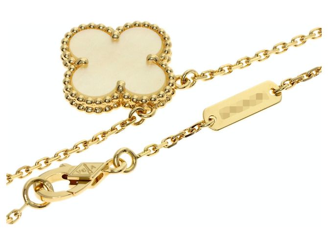 Collana Van Cleef & Arpels Vintage Alhambra in madreperla bianca - vista 2