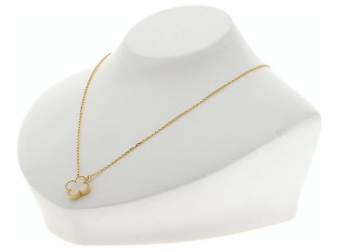 Collana Van Cleef & Arpels Vintage Alhambra in madreperla bianca - vista 4