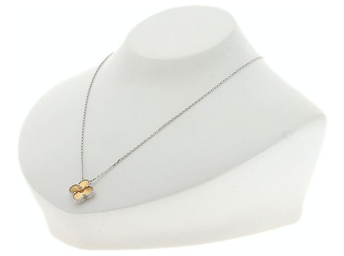 Collana Van Cleef & Arpels Vintage Alhambra Guilloché 1P Diamond - vista 5