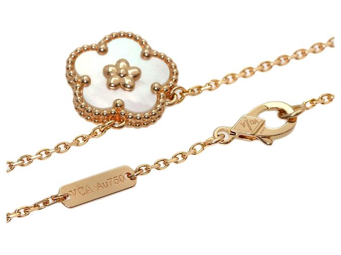 Collier Lucky Spring Fleur de Prunier en Nacre Van Cleef & Arpels - vue 2