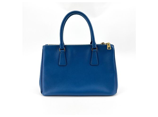 Prada Double Zip Lux Saffiano Leather Medium Azul - vista 2