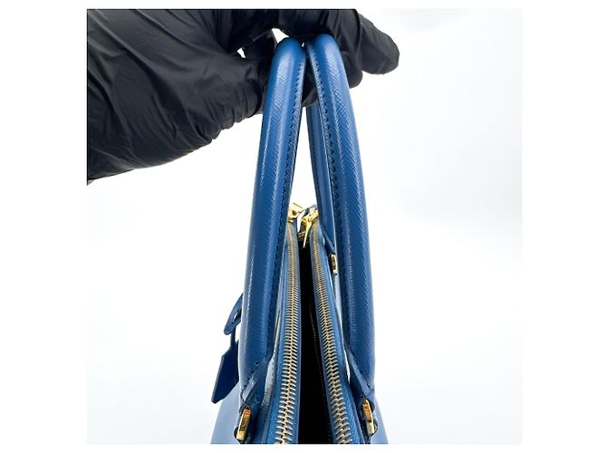 Prada Double Zip Lux Saffiano Leather Medium Azul - vista 5