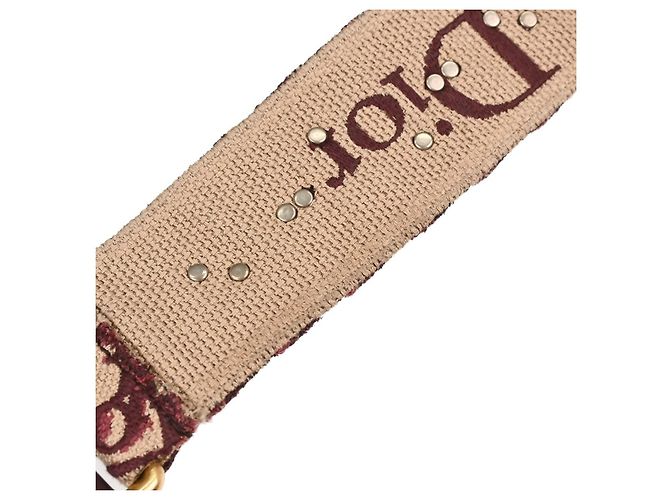 Christian Dior Saddle Logo Embroidered Canvas Medium Bordeaux - vista 3