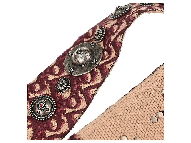 Christian Dior Saddle Logo Embroidered Canvas Medium Bordeaux - vista 4