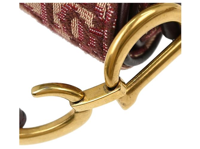 Christian Dior Saddle Logo Embroidered Canvas Medium Bordeaux - vista 5