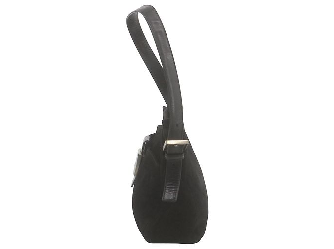 Fendi FENDI BAGUETTE SUEDE Camoscio nero medium - vista 3