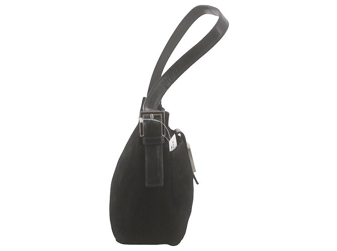 Fendi FENDI BAGUETTE SUEDE Camoscio nero medium - vista 4