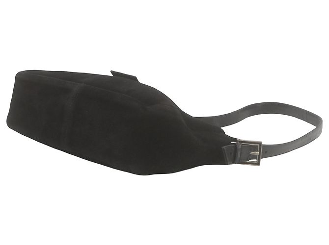 Fendi FENDI BAGUETTE SUEDE Camoscio nero medium - vista 5