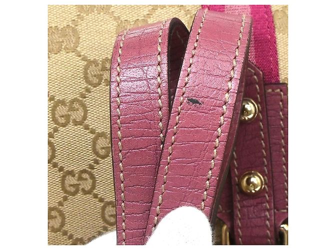Tote Gucci in tela GG e pelle Beige - vista 3